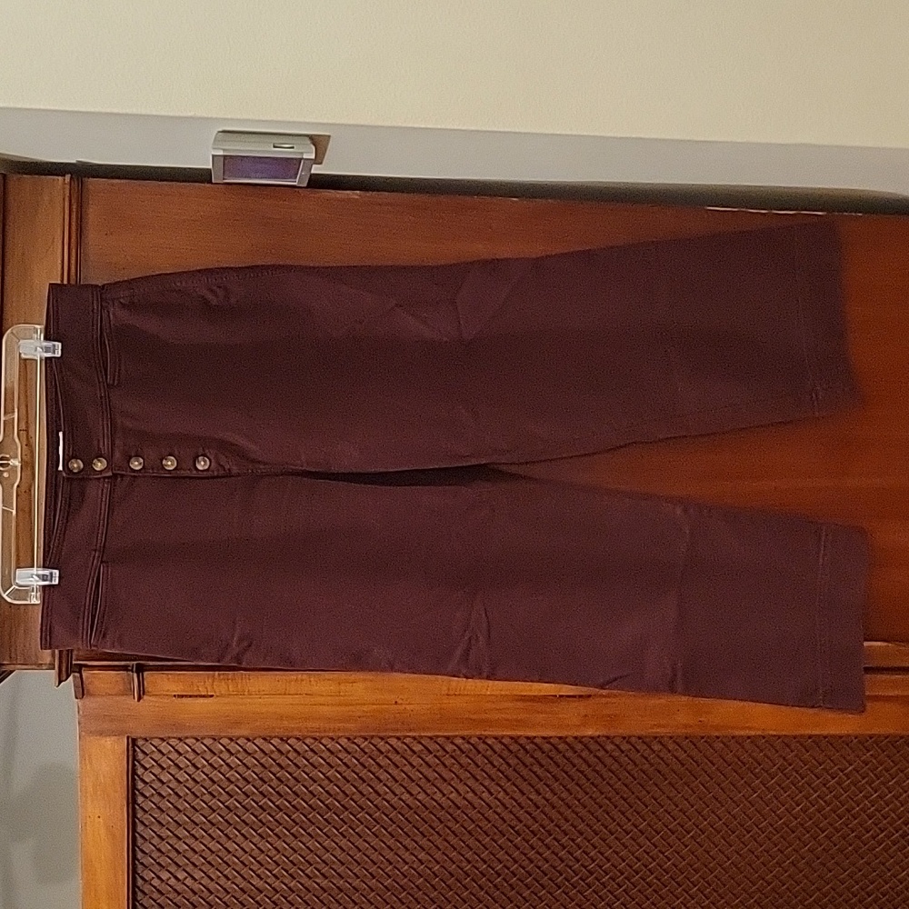 Lou & Grey | Button Front High Rise Slim Wide Leg Pants - size 34